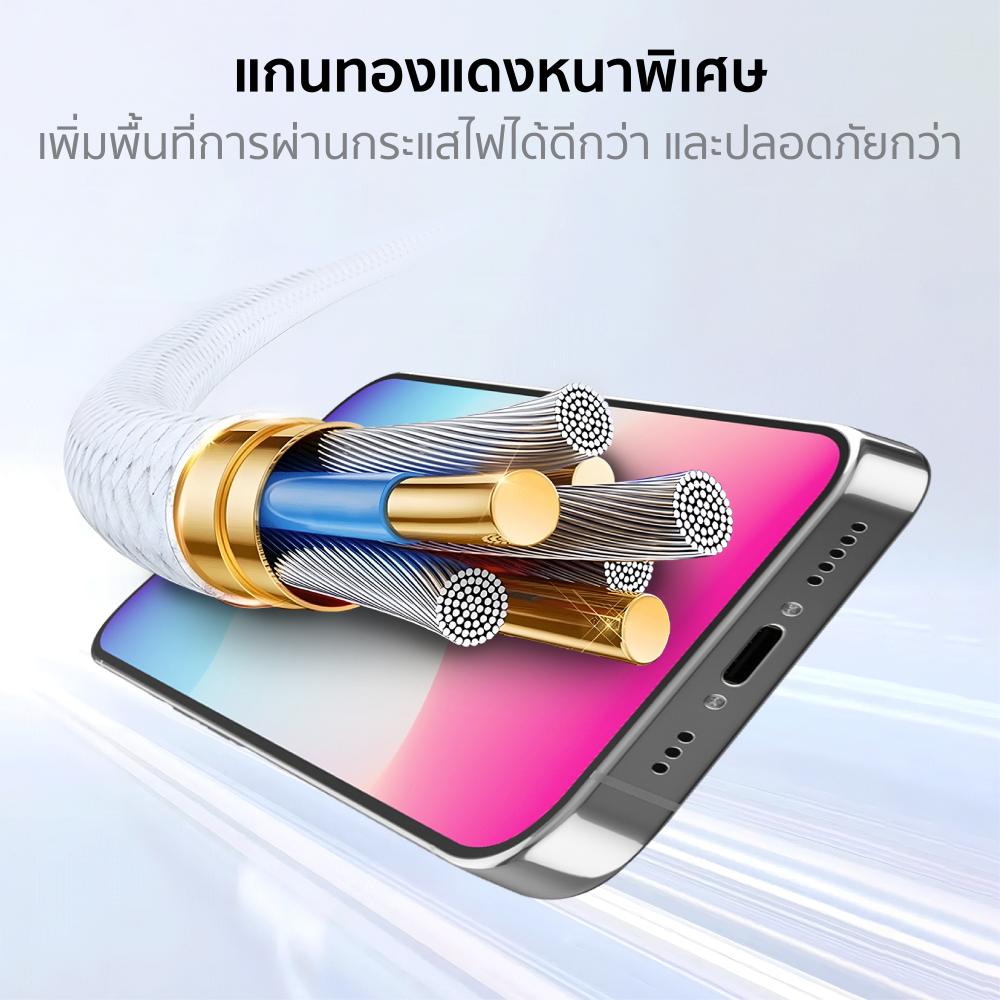 สายชาร์จเร็วแบบแม่เหล็ก ZTEC รุ่น ZC331 USB-C to USB-C 60W ยาว 1 เมตร สีขาว (รองรับเทคโนโลยี PD/QC)_7